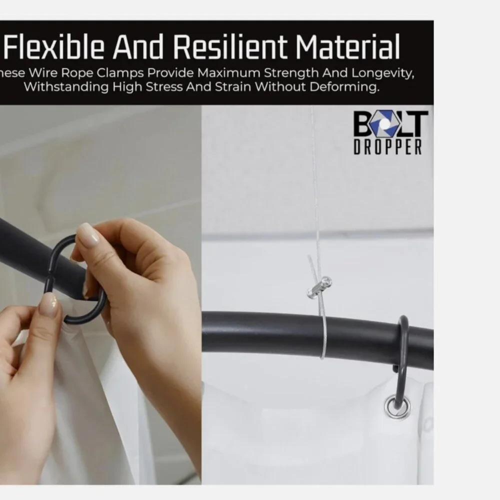 NEW Bolt Dropper Clawfoot Tub Shower Rod Elegant Steel Curtain Rod for Bathroom